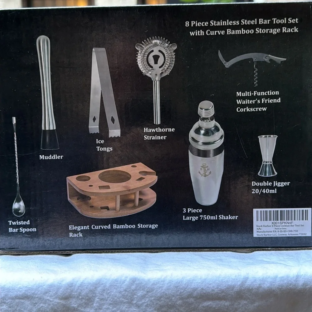 STOCK HARBOR Stainless Steel Bar Tool Set